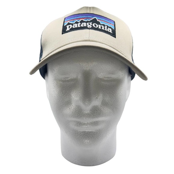 Patagonia | Unisex | Khaki P-6 Logo LoPro Mesh Trucker Hat | One Size - Picture 2 of 11